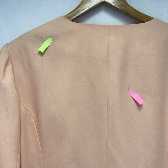 DONNA VINCI Embroidered Beaded Embellishment 2pc Lined Skirt Suit Women 22 Peach - Picture 2 of 16